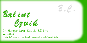 balint czvik business card